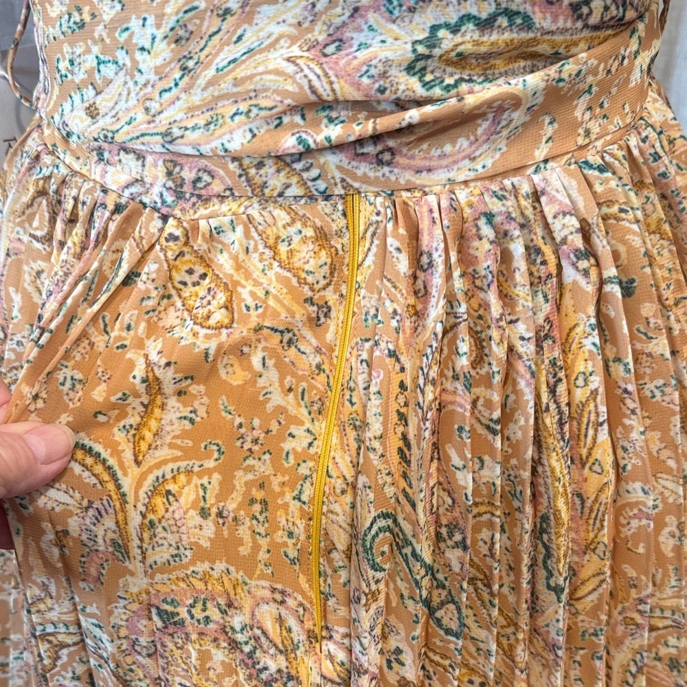 NWT Rose & Velvet Mustard Paisley Dress - Size S - Picture 7 of 16